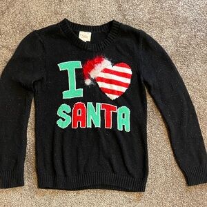 Justice Long Sleeve Christmas I Love Santa Kids Shirt Size 10 Holiday Festive